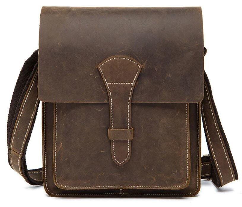 Сумка чоловіча вертикальна Vintage 14660 Коричнева, фото 1