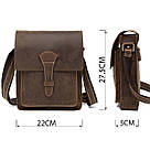 Сумка чоловіча вертикальна Vintage 14660 Коричнева, фото 4