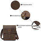 Сумка чоловіча вертикальна Vintage 14660 Коричнева, фото 5