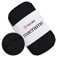 Пряжа YarnArt Macrame Чорний №148 поліестеровий шнур 2,5мм