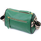 Жіноча сумка з оригінальною прикрасою з натуральної шкіри Vintage 22261 Зелена, фото 2