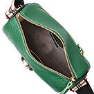 Жіноча сумка з оригінальною прикрасою з натуральної шкіри Vintage 22261 Зелена, фото 6