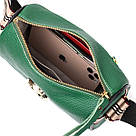 Жіноча сумка з оригінальною прикрасою з натуральної шкіри Vintage 22261 Зелена, фото 7