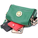 Жіноча сумка з оригінальною прикрасою з натуральної шкіри Vintage 22261 Зелена, фото 8