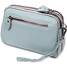 Жіноча повсякденна сумка на два відділення з натуральної шкіри Vintage 22280 Блакитна, фото 2