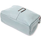 Жіноча повсякденна сумка на два відділення з натуральної шкіри Vintage 22280 Блакитна, фото 5