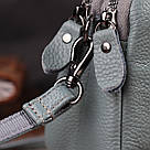 Жіноча повсякденна сумка на два відділення з натуральної шкіри Vintage 22280 Блакитна, фото 10