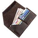 Шкіряний клатч унісекс на магніті GRANDE PELLE 11215 Коричневий, фото 5