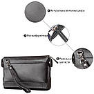 Чоловічий клатч SHVIGEL 11084 шкіряний Чорний, фото 4