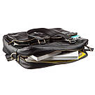 Чоловіча шкіряна ділова сумка-портфель для ноутбука SHVIGEL 19108 Чорна, фото 5