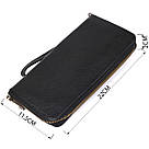 Чоловічий горизонтальний шкіряний клатч SHVIGEL 19120 Чорний, фото 3