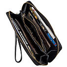 Чоловічий горизонтальний шкіряний клатч SHVIGEL 19120 Чорний, фото 5