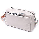 Цікава жіноча шкіряна сумка із стильним бігунком Vintage 22653 Біла, фото 2