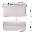 Цікава жіноча шкіряна сумка із стильним бігунком Vintage 22653 Біла, фото 3