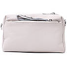 Цікава жіноча шкіряна сумка із стильним бігунком Vintage 22653 Біла, фото 5