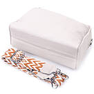 Цікава жіноча шкіряна сумка із стильним бігунком Vintage 22653 Біла, фото 7