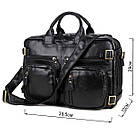 Сумка чоловіча Vintage 14219 трансформер Чорна, фото 3