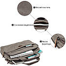 Сумка текстильна для ноутбука Vintage 20086 Сіра, фото 4