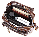 Сумка-барсетка на пояс чоловіча шкіряна Vintage 20012 Коричнева, фото 7