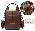 Сумка-барсетка на пояс чоловіча шкіряна Vintage 20012 Коричнева, фото 8