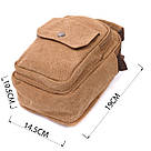 Практична невелика чоловіча сумка із щільного текстилю Vintage 22220 Коричневий, фото 3