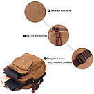 Практична невелика чоловіча сумка із щільного текстилю Vintage 22220 Коричневий, фото 4