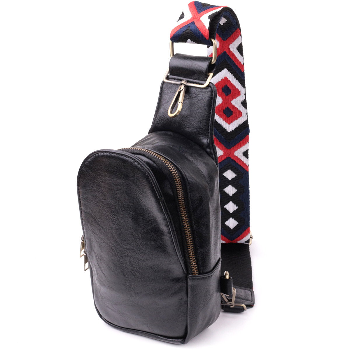 Жіночий слінг сумка через плече з екошкіри Vintage sale_15117 Чорний, фото 1