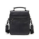 Вертикальна чоловіча сумка в м'якій шкірі Vintage 20367 Чорна, фото 6