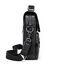 Вертикальна чоловіча сумка в м'якій шкірі Vintage 20367 Чорна, фото 7