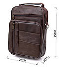 Мессенджер чоловічий вертикальний Vintage 20436 Коричневий, фото 3