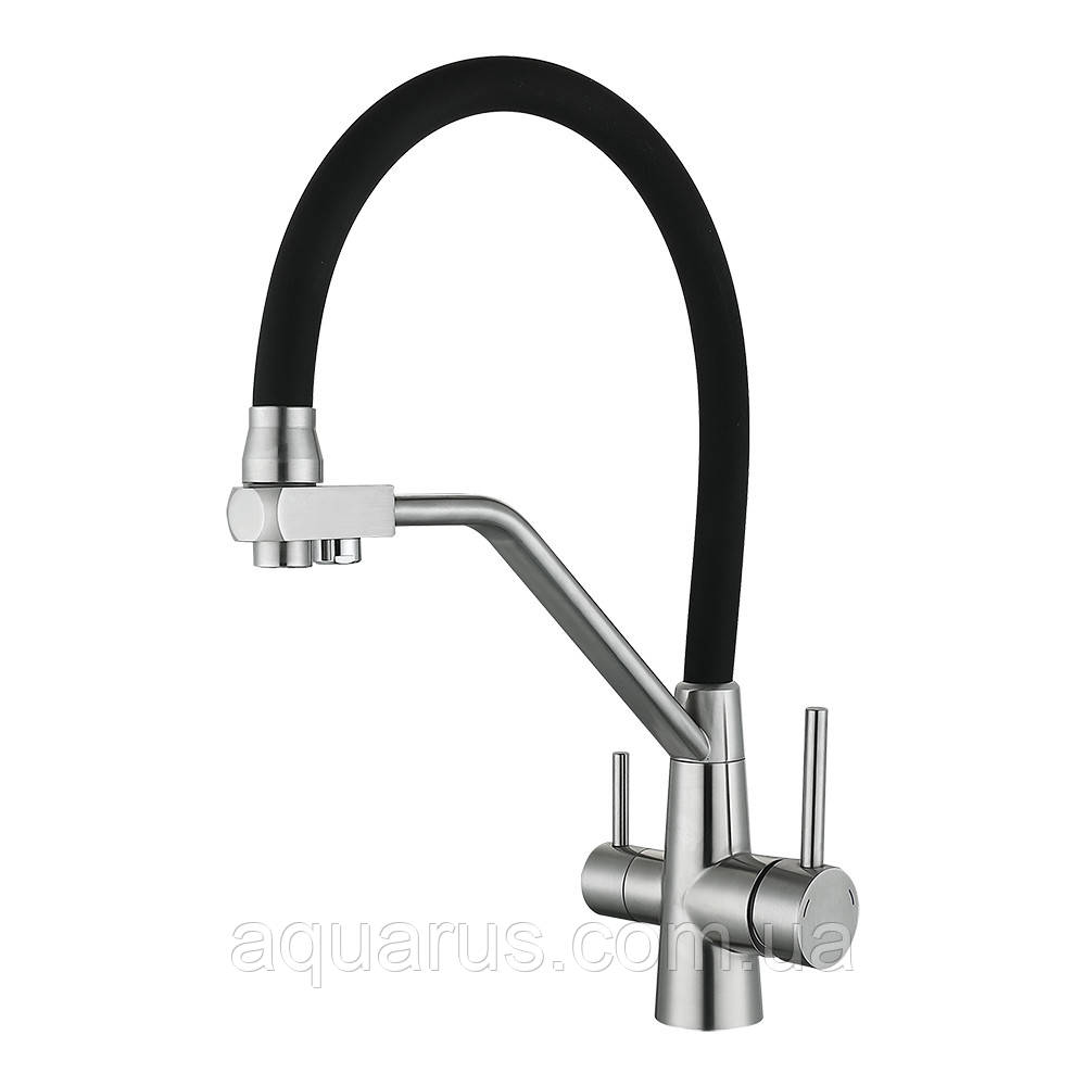 Змішувач для кухні WEZER INX4A-08B під осмос, нерж. сталь, Ø35, сатин