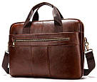 Ділова чоловіча сумка з зернистої шкіри Vintage 14836 Коричнева, фото 2
