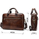 Ділова чоловіча сумка з зернистої шкіри Vintage 14837 Коричнева, фото 3