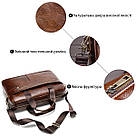 Ділова чоловіча сумка з зернистої шкіри Vintage 14837 Коричнева, фото 4