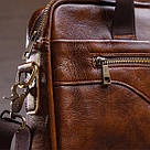 Ділова чоловіча сумка з зернистої шкіри Vintage 14837 Коричнева, фото 10