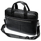Ділова чоловіча сумка з зернистої шкіри Vintage 14886 Чорна, фото 2