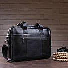 Ділова чоловіча сумка з зернистої шкіри Vintage 14886 Чорна, фото 5