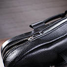 Ділова чоловіча сумка з зернистої шкіри Vintage 14886 Чорна, фото 8