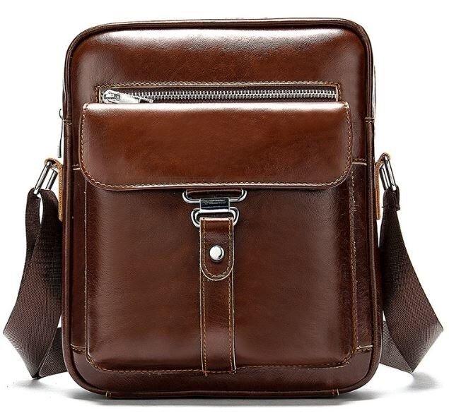 Сумка стильна чоловіча Vintage 14829 Коричнева, фото 1