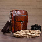 Сумка стильна чоловіча Vintage 14829 Коричнева, фото 10