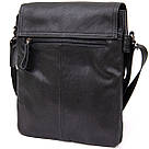 Сумка чоловіча почтальонка Vintage 20442 Чорна, фото 2
