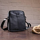 Сумка вертикальна шкіряна 14994 Vintage Чорна, фото 6