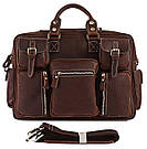 Сумка чоловіча Vintage 14075 шкіряна Коричнева, фото 2