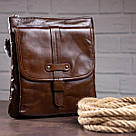 Сумка чоловіча Vintage 14091 Коричнева, фото 3