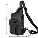 Сумка чоловіча Vintage 14407 Чорна, фото 3