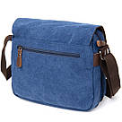 Сумка почтальонка текстильна Vintage 20606 Синя, фото 2
