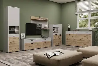 Модульна Вітальня Стоун Шиншила сіра/Дуб вікінг Сокме