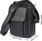 Сумка чоловіча Vintage 14518 Чорна, фото 5