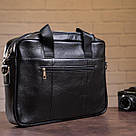 Сумка чоловіча Vintage 14625 шкіряна Чорна, фото 8