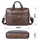Сумка чоловіча Vintage 14626 шкіряна Коричнева, фото 3